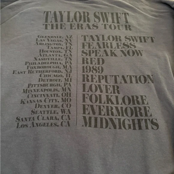 Taylor Swift - The Eras Tour OG Blue Crewneck 2023 Version - Picture 3 of 5
